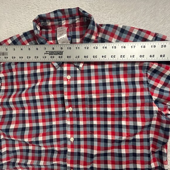 Patagonia Mens Organic Cotton Red/Blue Plaid Short Sleeve Button-Up Shirt Large - Picture 5 of 7